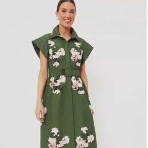 Olive and Pressed Powder Floral Chloe Dress